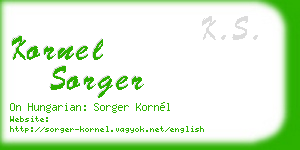 kornel sorger business card