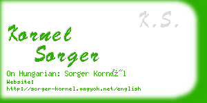 kornel sorger business card